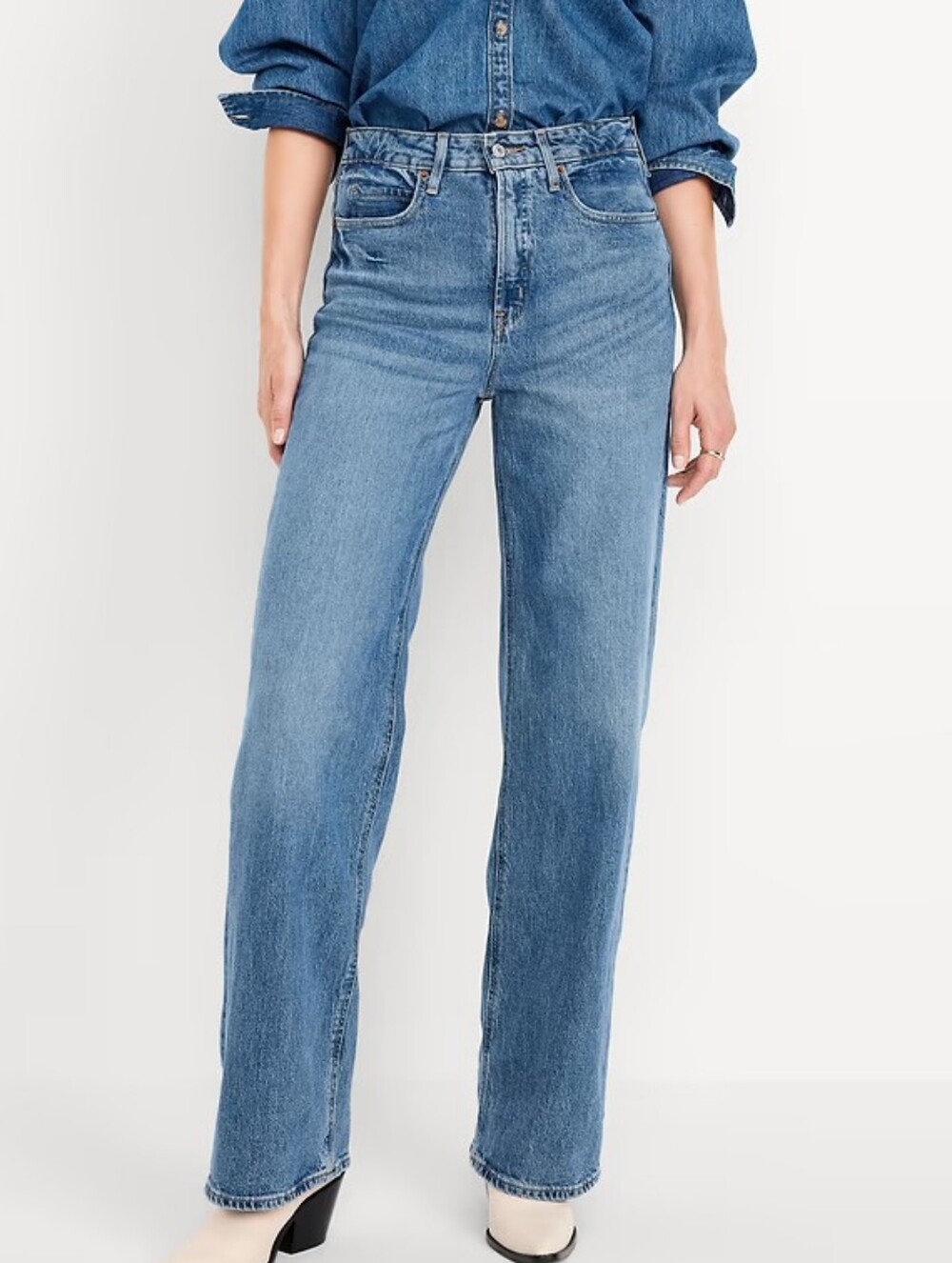 Old Navy Extra High Waisted Wide Leg Jeans Size 4 XShort